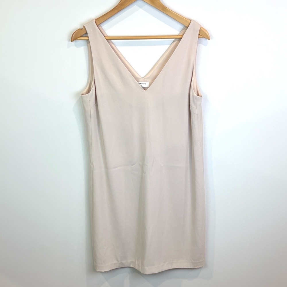 Aritzia Babaton Cream/beige V-Neck Sleeveless mini dress Size 10